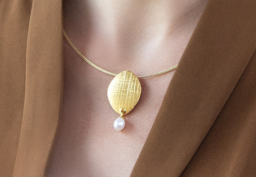 Sterling sølv Vedhæng fg børstet/blank, kulturperle 3,48ct - Urma.dk