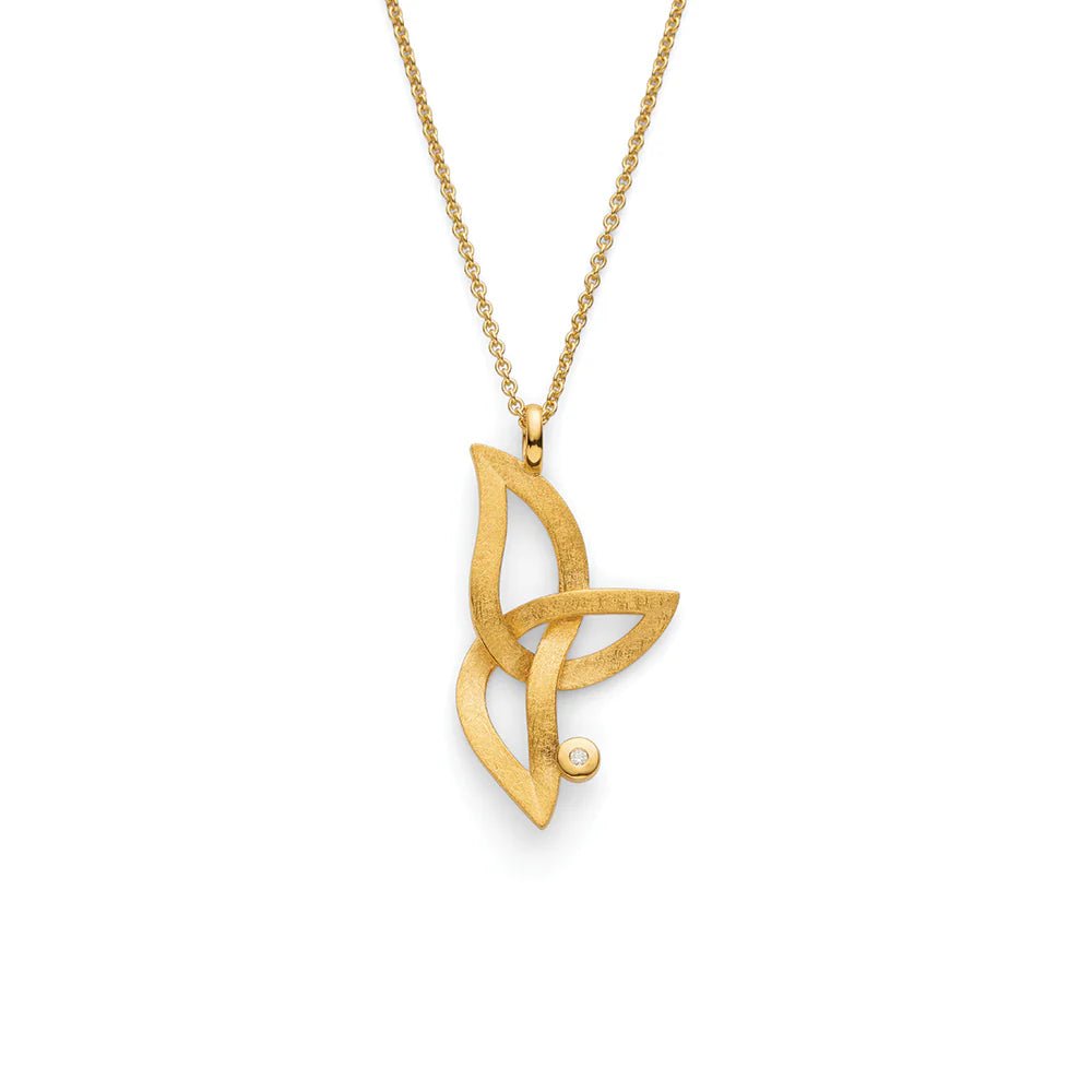 Sterling sølv vedhæng, fg., mat, dia. 0,02ct W - SI - Urma.dk