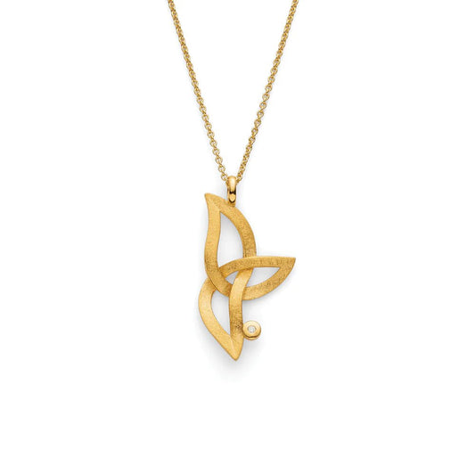 Sterling sølv vedhæng, fg., mat, dia. 0,02ct W - SI - Urma.dk