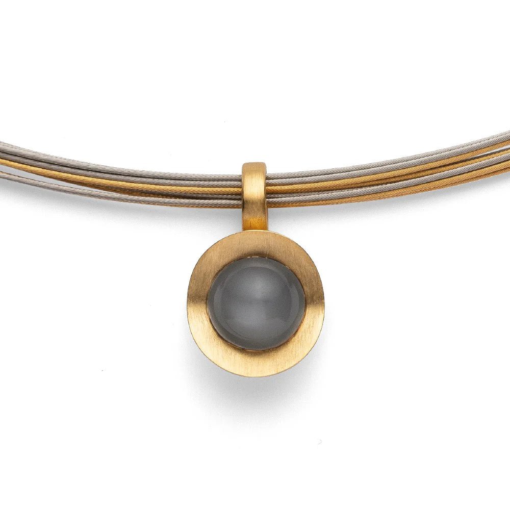 Sterling sølv Vedhæng, fg mat., månestensgrå 2,30ct - Urma.dk