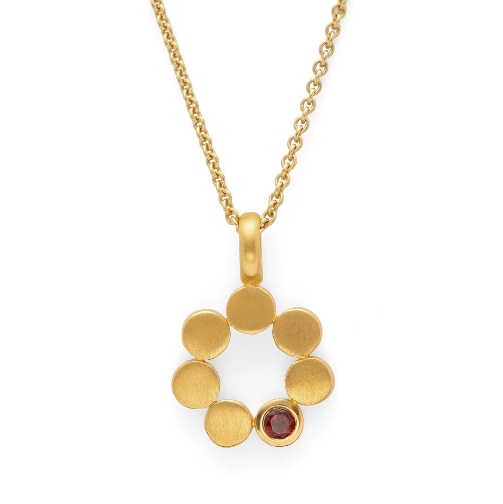 Sterling sølv Vedhæng, fg mat/blank, Granat 0,15ct - Urma.dk