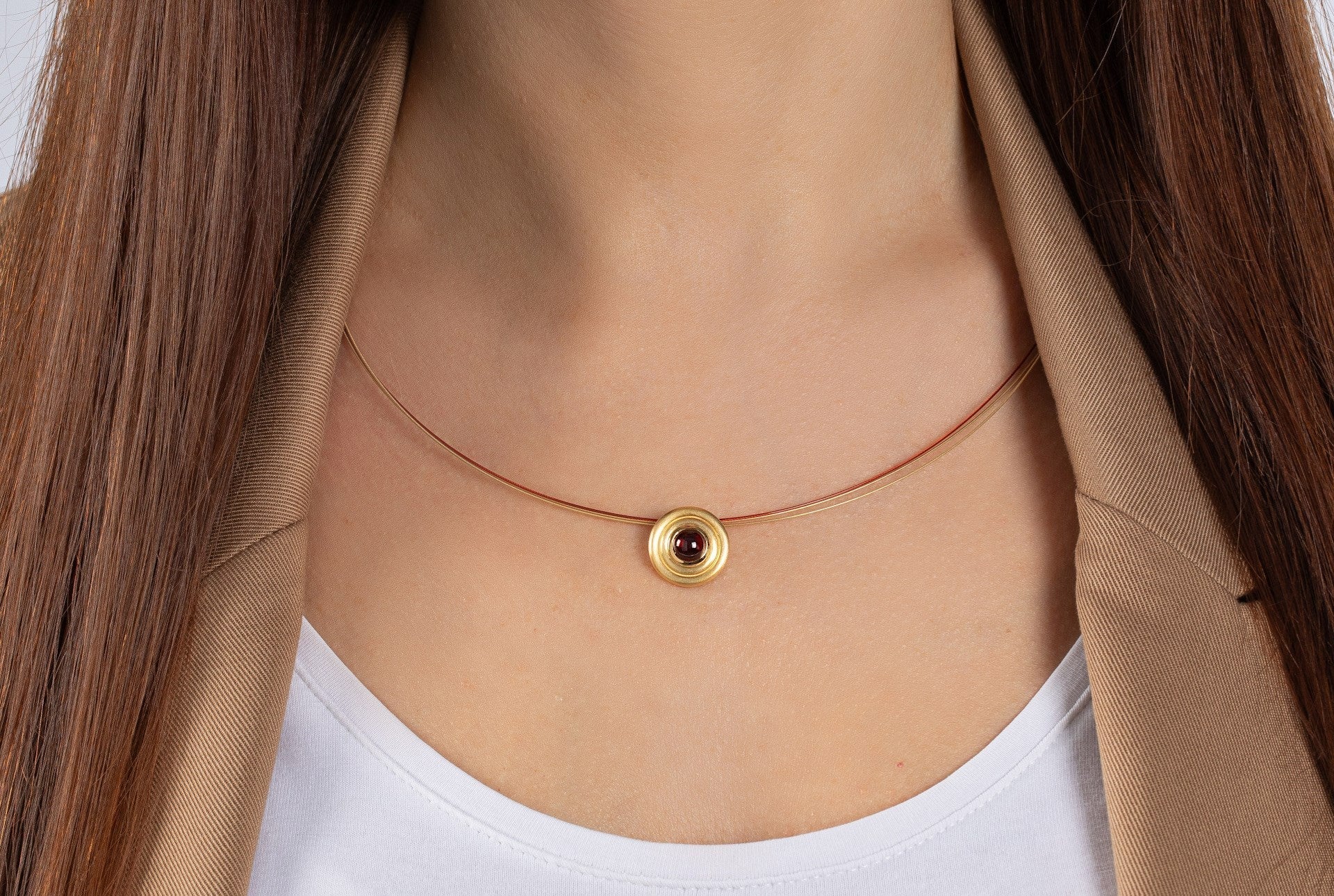 Sterling sølv Vedhæng, fg mat/blank, Granat 1.38ct - Urma.dk