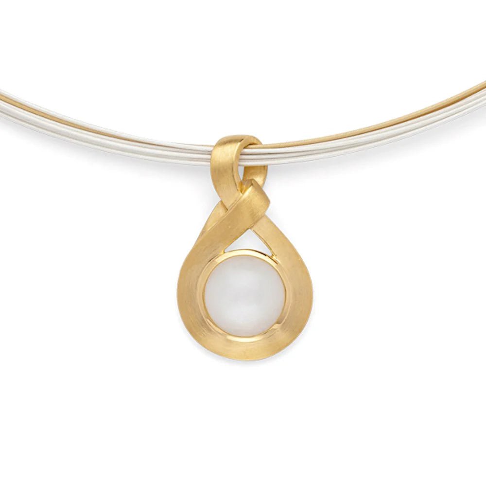 Sterling sølv Vedhæng, fg mat/blank, hvid månesten 2,61ct - Urma.dk