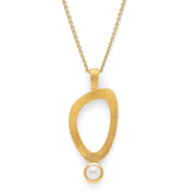 Sterling sølv Vedhæng, fg mat/blank, kulturperle 0,99ct - Urma.dk