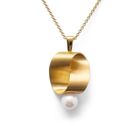 Sterling sølv Vedhæng, fg mat/blank, kulturperle 3,45ct - Urma.dk