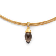 Sterling sølv Vedhæng, fg mat/blank, RQ und topas - Urma.dk