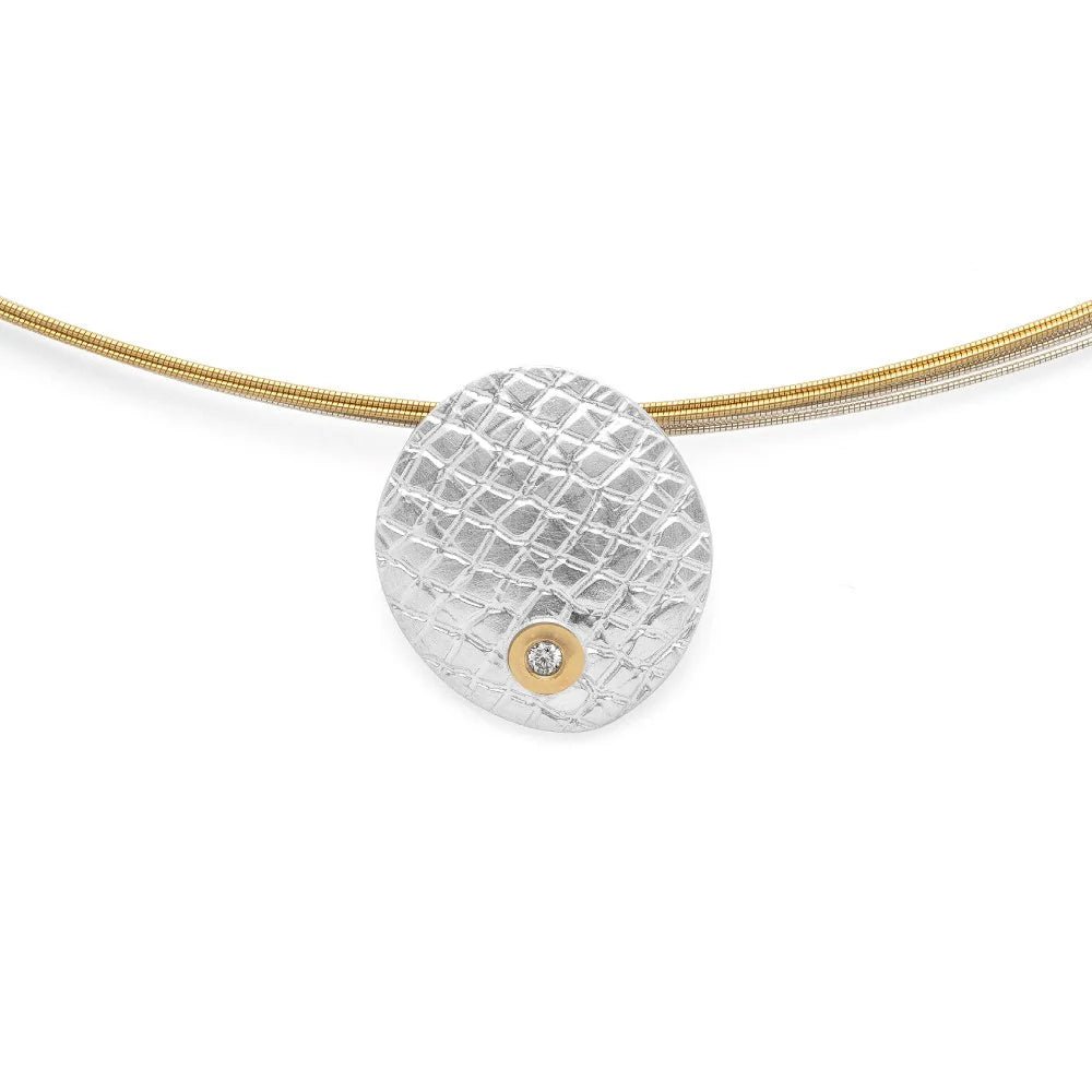 Sterling sølv Vedhæng, fg mat/tekstureret, 0,015ct - Urma.dk