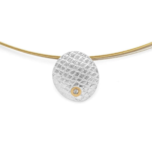 Sterling sølv Vedhæng, fg mat/tekstureret, 0,015ct - Urma.dk