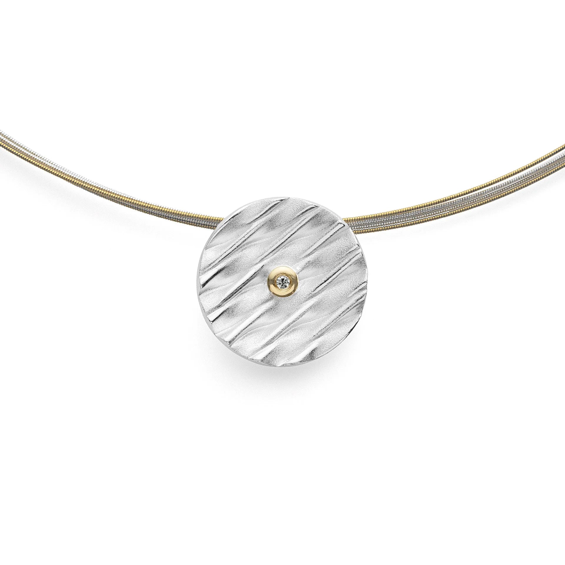 Sterling sølv Vedhæng, fg tekstureret/blank, 0,015ct - Urma.dk