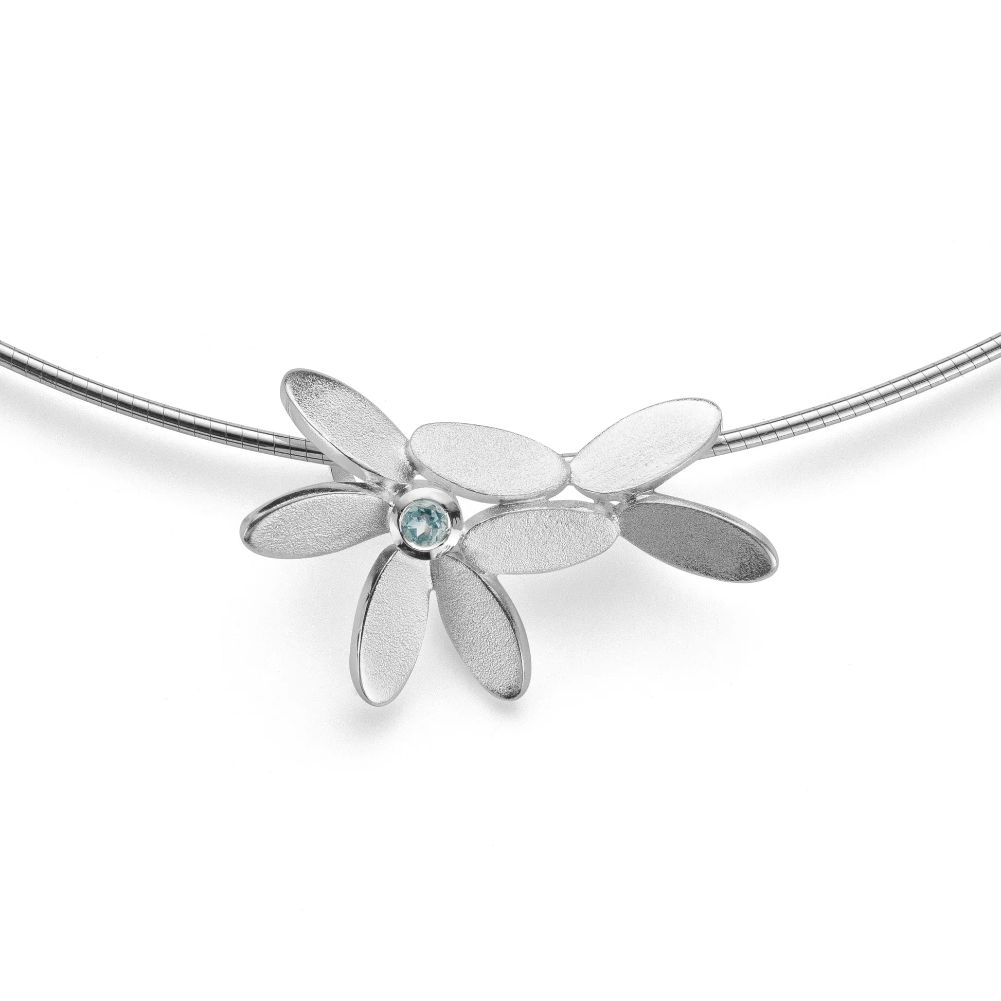 Sterling sølv Vedhæng mat, blå topas 0,10ct - Urma.dk