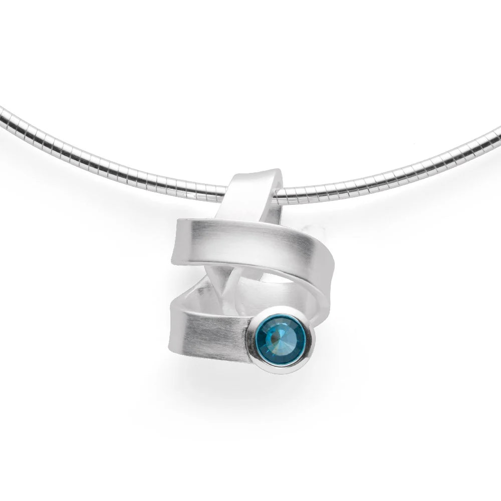 Sterling sølv Vedhæng mat, blå topas 0,82ct - Urma.dk