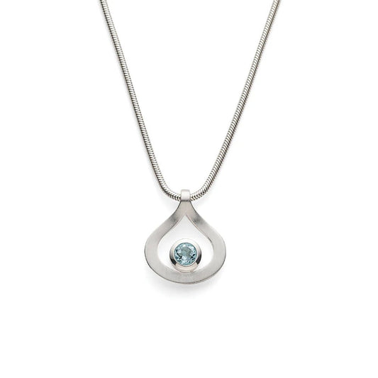 Sterling sølv vedhæng, mat, blå topaz 0,36ct - Urma.dk