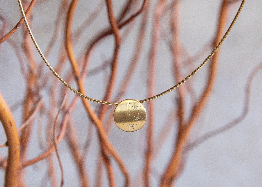 Sterling sølv Vedhæng, mat fg, br 0,03ct W - SI - Urma.dk