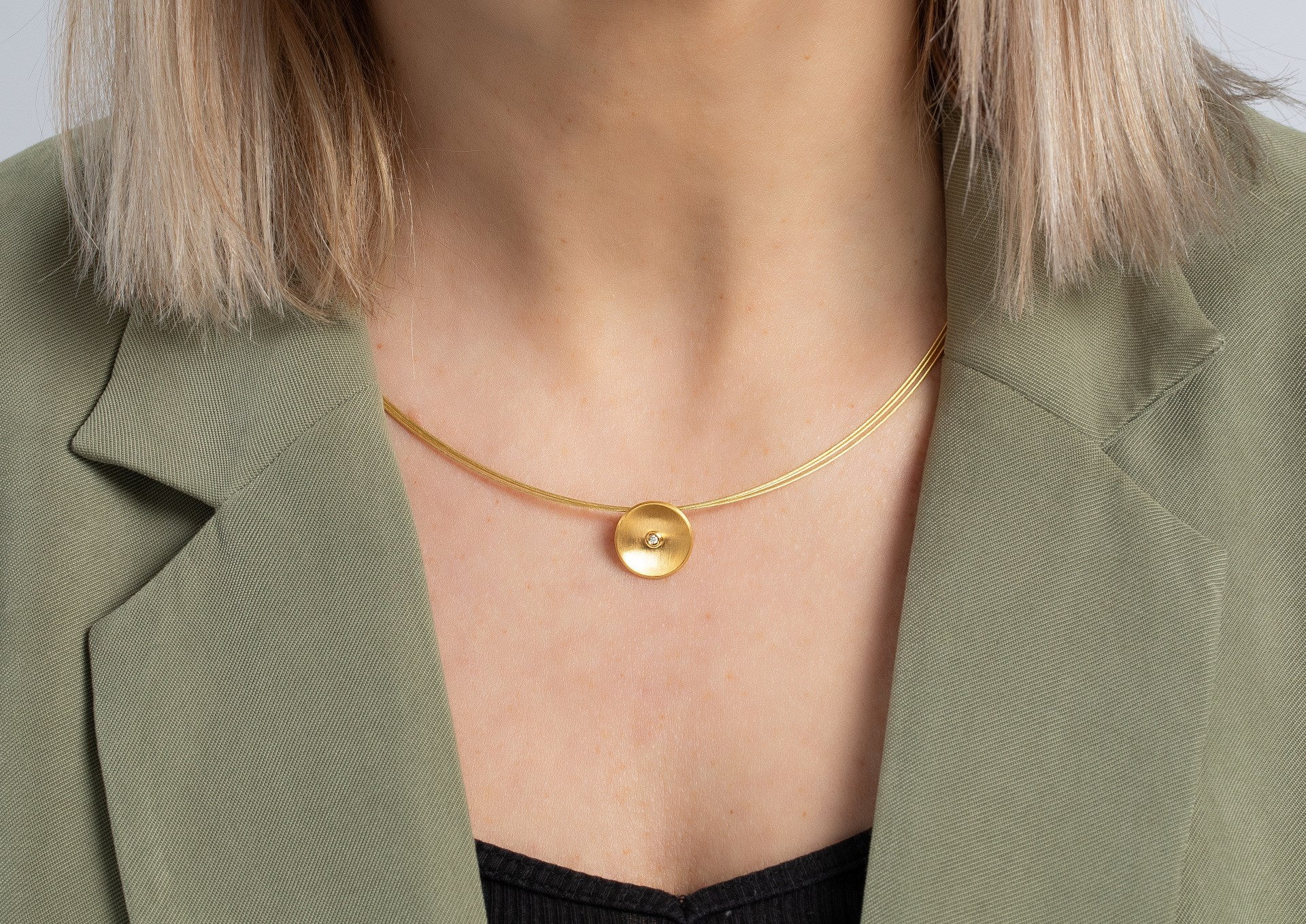 Sterling sølv Vedhæng, mat fg, brillant 0,015ct W - SI - Urma.dk