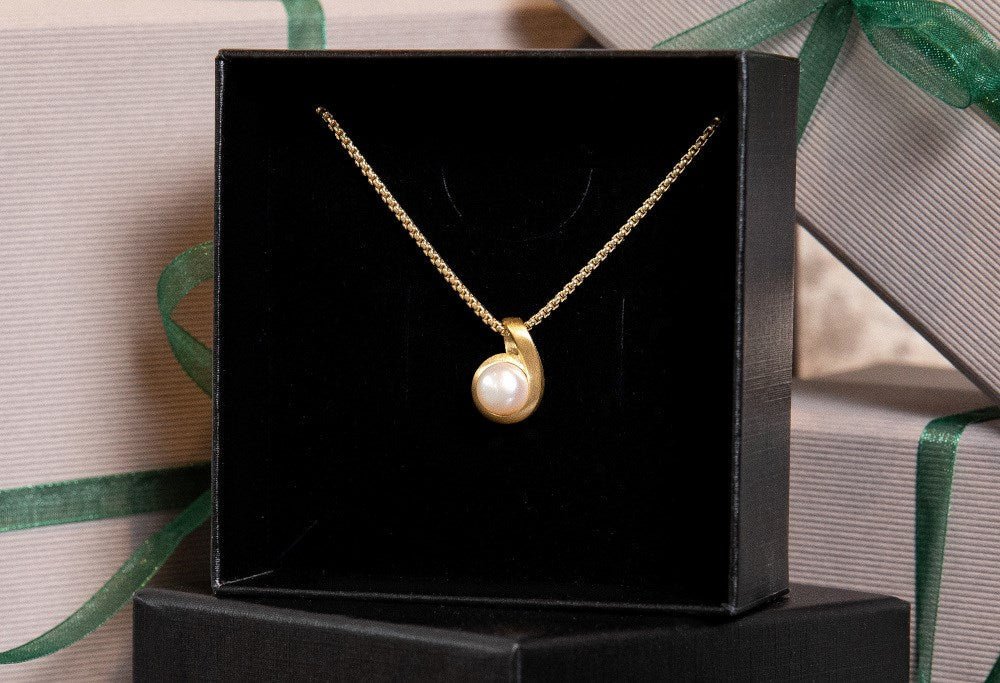 Sterling sølv Vedhæng, mat fg, hvid kulturperle 3.52ct - Urma.dk