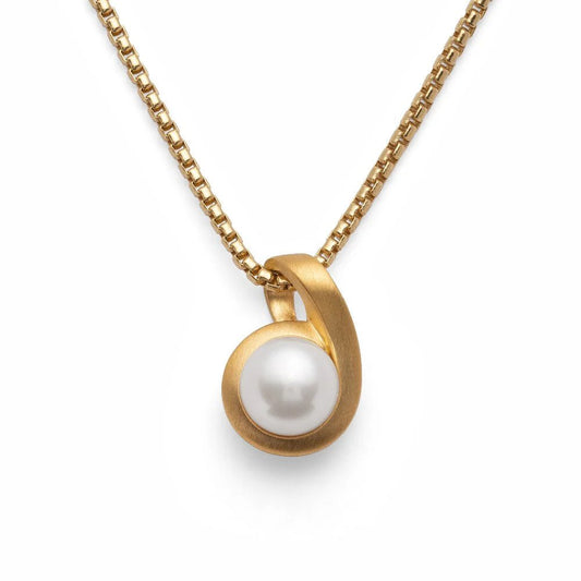 Sterling sølv Vedhæng, mat fg, hvid kulturperle 3.52ct - Urma.dk
