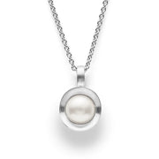 Sterling sølv Vedhæng, mat rho., hvid kulturperle 2,66ct - Urma.dk