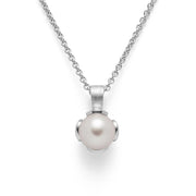 Sterling sølv Vedhæng, mat rho., hvid kulturperle 3,85ct - Urma.dk