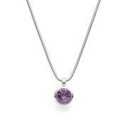 Sterling sølv vedhæng, mat/blank, amethyst 3,1ct - Urma.dk