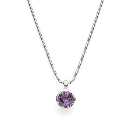 Sterling sølv vedhæng, mat/blank, amethyst 3,1ct - Urma.dk