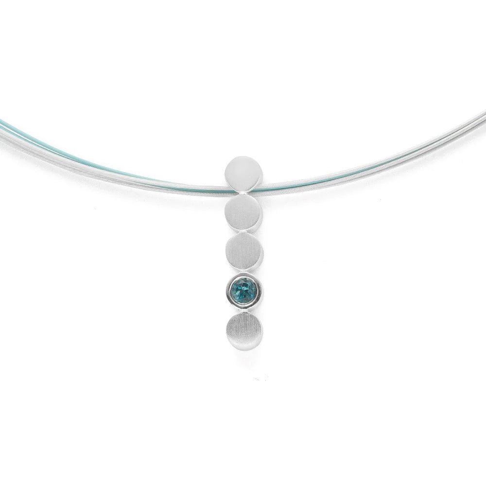 Sterling sølv Vedhæng mat/blank, blå topas 0,14ct - Urma.dk