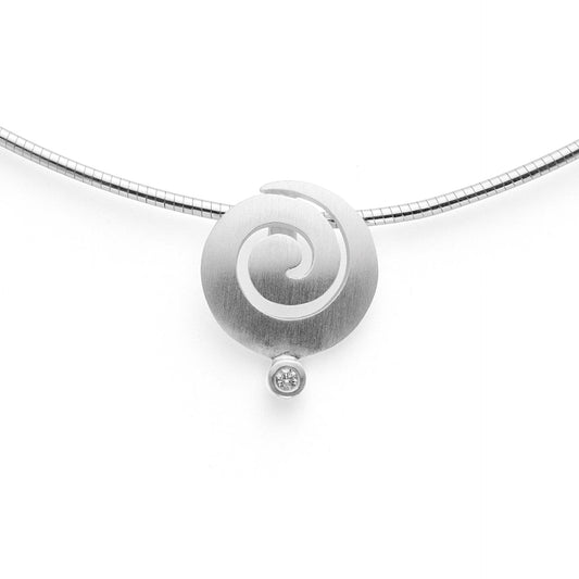 Sterling sølv Vedhæng mat/blank, brillant 0,03ct - Urma.dk