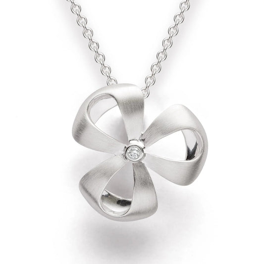 Sterling sølv Vedhæng mat/blank, dia. 0.02CT WP1 - Urma.dk