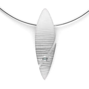 Sterling sølv Vedhæng mat/børstet, blå topas 0,12ct - Urma.dk