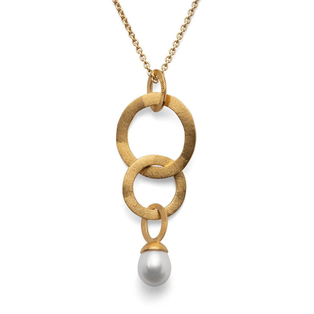 Sterling sølv Vedhæng, mat/børstet fg, kulturperle 3.23ct - Urma.dk