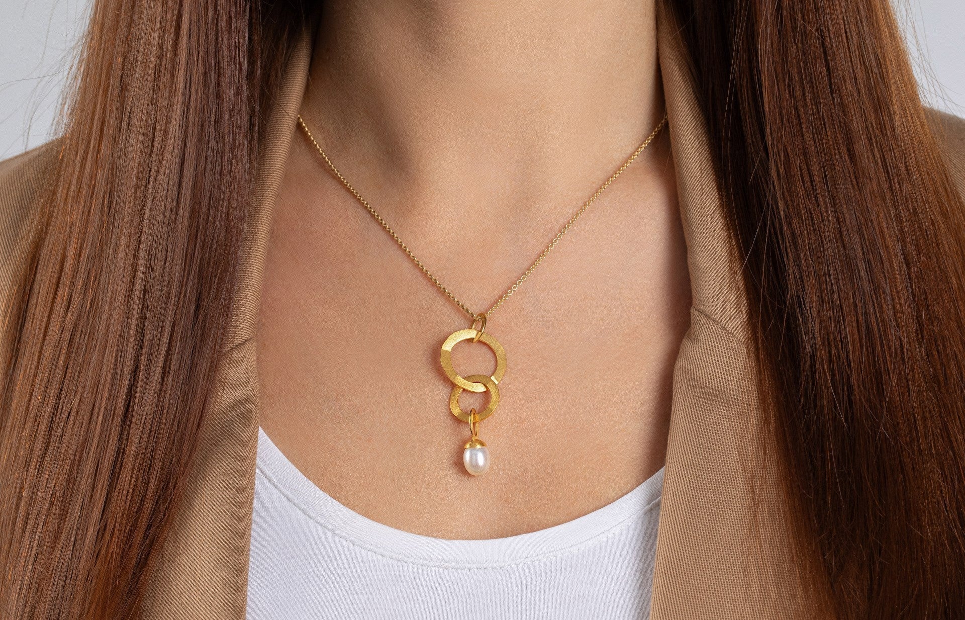 Sterling sølv Vedhæng, mat/børstet fg, kulturperle 3.23ct - Urma.dk