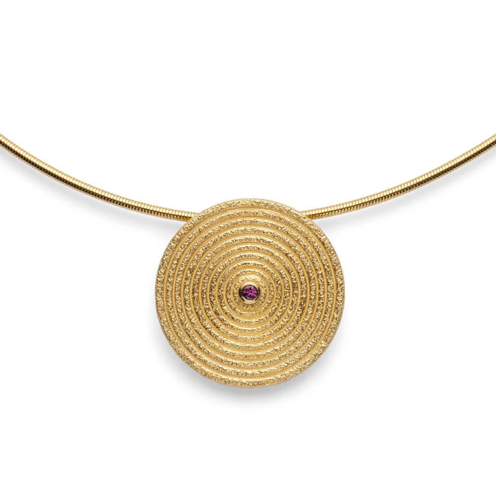 Sterling sølv Vedhæng, mat/børstet fg, rhodolit 0,05ct - Urma.dk