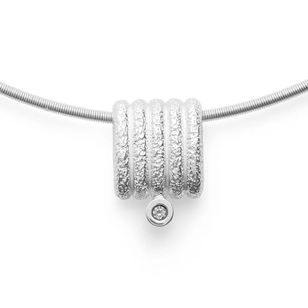 Sterling sølv Vedhæng mat/børstet, hvid topas 0,02ct - Urma.dk