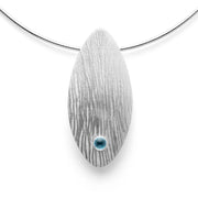 Sterling sølv Vedhæng mat/børstet/blank blå topas 0,83ct - Urma.dk