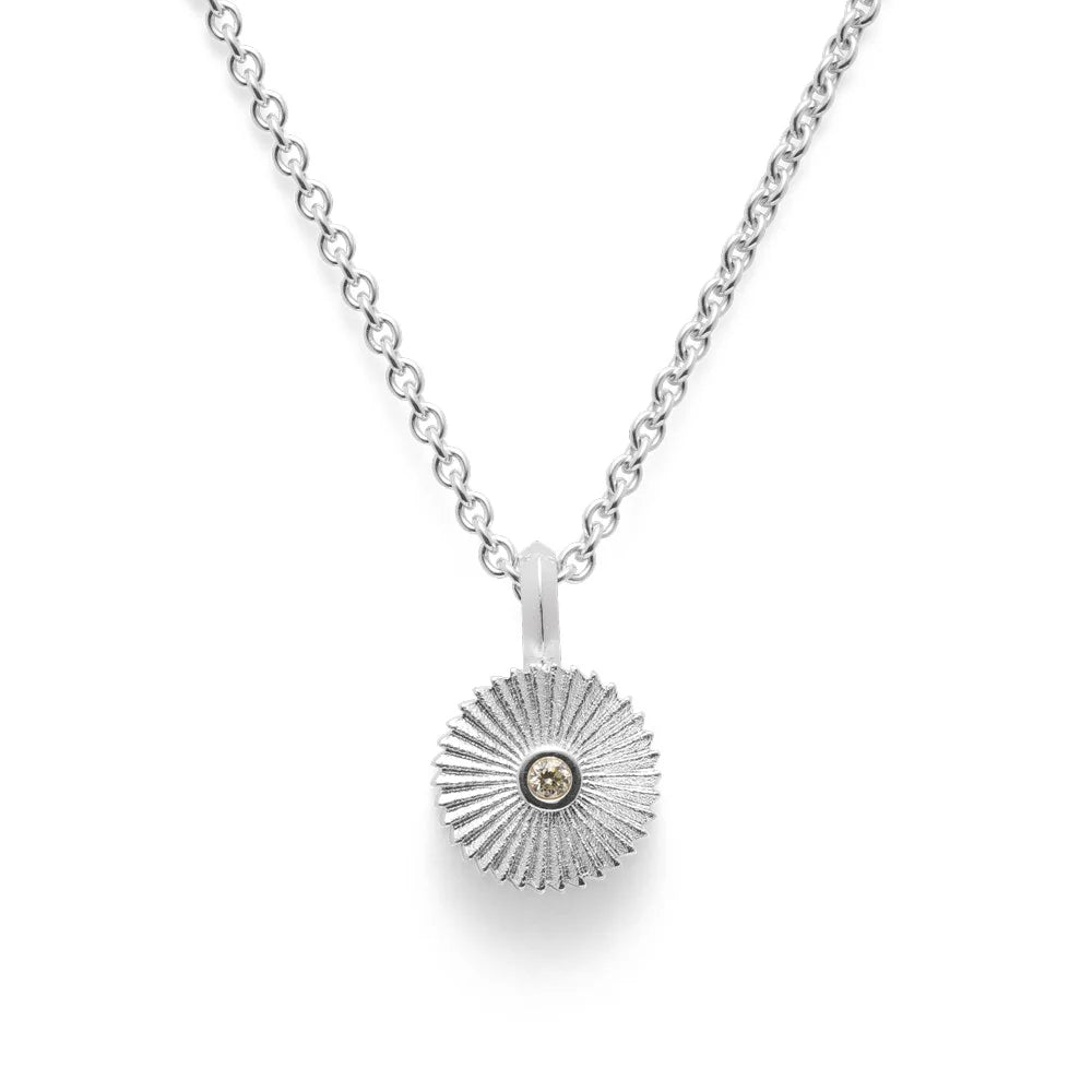 Sterling sølv Vedhæng matet, brillant 0,02ct W - SI - Urma.dk