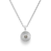 Sterling sølv Vedhæng matet, brillant 0,02ct W - SI - Urma.dk