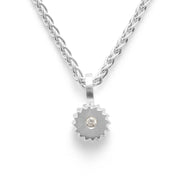 Sterling sølv Vedhæng matet, brillant 0,02ct W - SI - Urma.dk