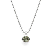 Sterling sølv vedhæng, mat/pol.,amethyst grøn 3,1ct - Urma.dk