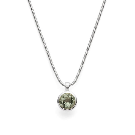 Sterling sølv vedhæng, mat/pol.,amethyst grøn 3,1ct - Urma.dk