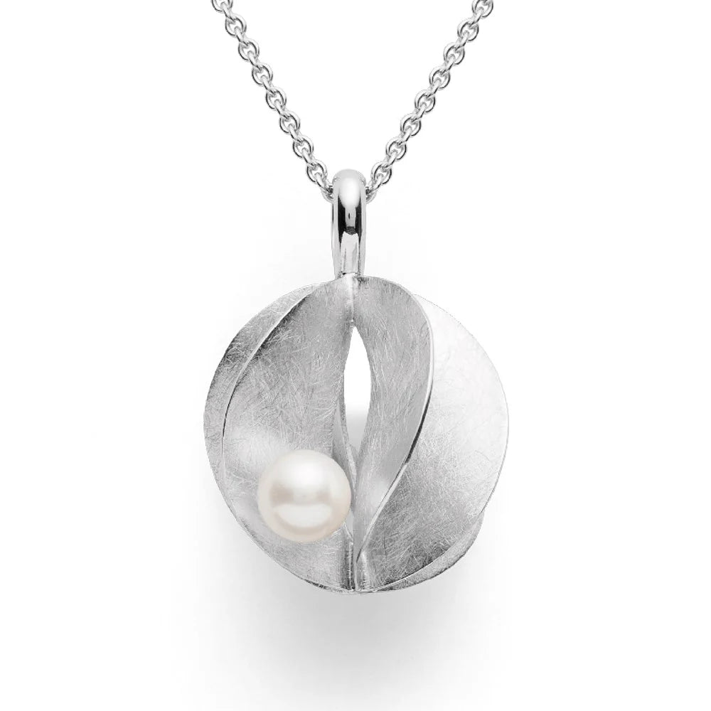 Sterling sølv Vedhæng, rho. børstet, kulturperle - Urma.dk