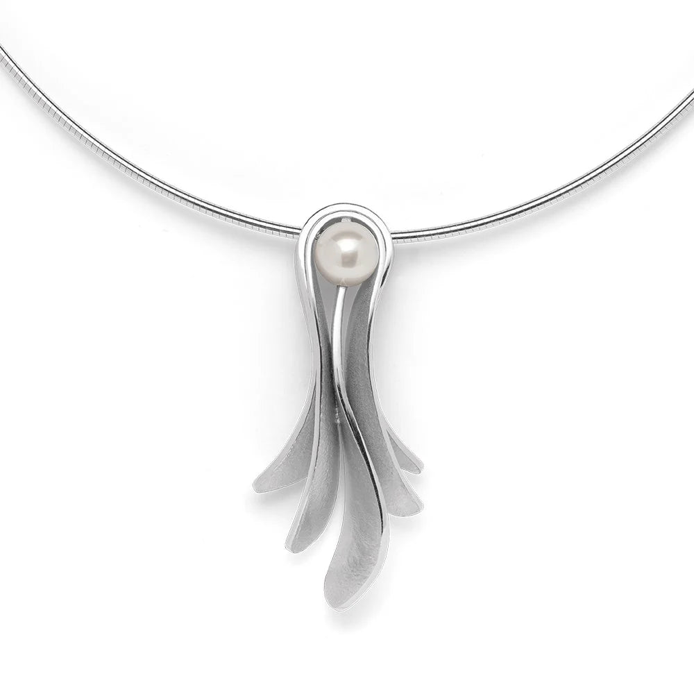 Sterling sølv Vedhæng, rho. mat/blank, kulturperle 2,67ct - Urma.dk