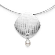 Sterling sølv Vedhæng, rho. mat/børstet,kulturperle 3,40ct - Urma.dk