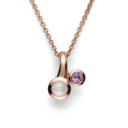 Sterling sølv Vedhæng, rosafg blank, månesten, ametyst - Urma.dk