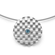 Sterling sølv Vedhæng sandblæst, blå topas 0,22ct - Urma.dk