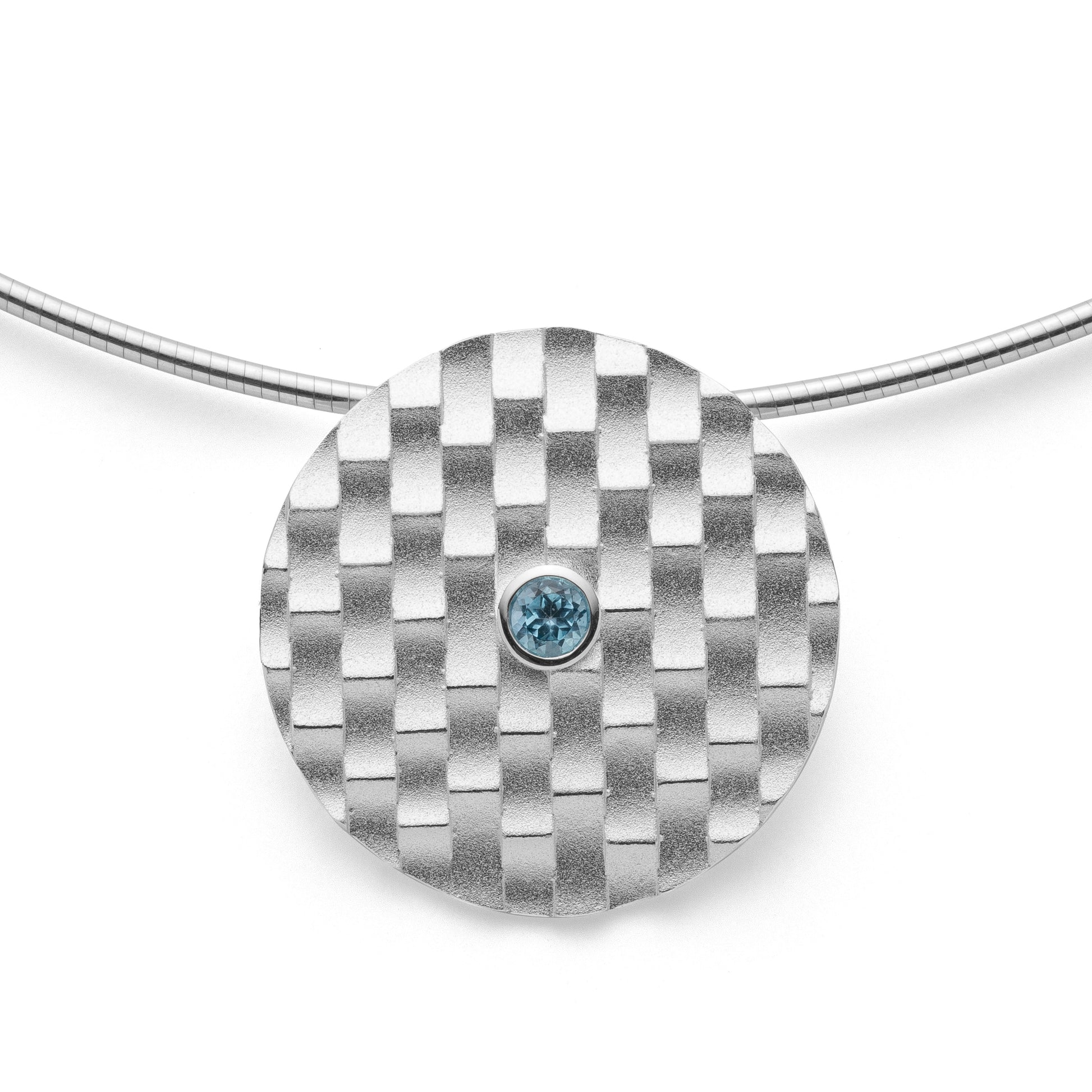 Sterling sølv Vedhæng sandblæst, blå topas 0,22ct - Urma.dk