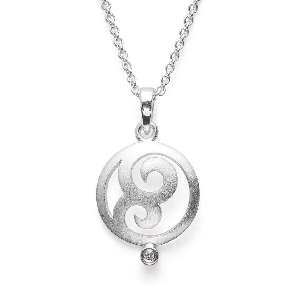 Sterling sølv Vedhæng sandblæst, brillant 0,02ct W - SI - Urma.dk