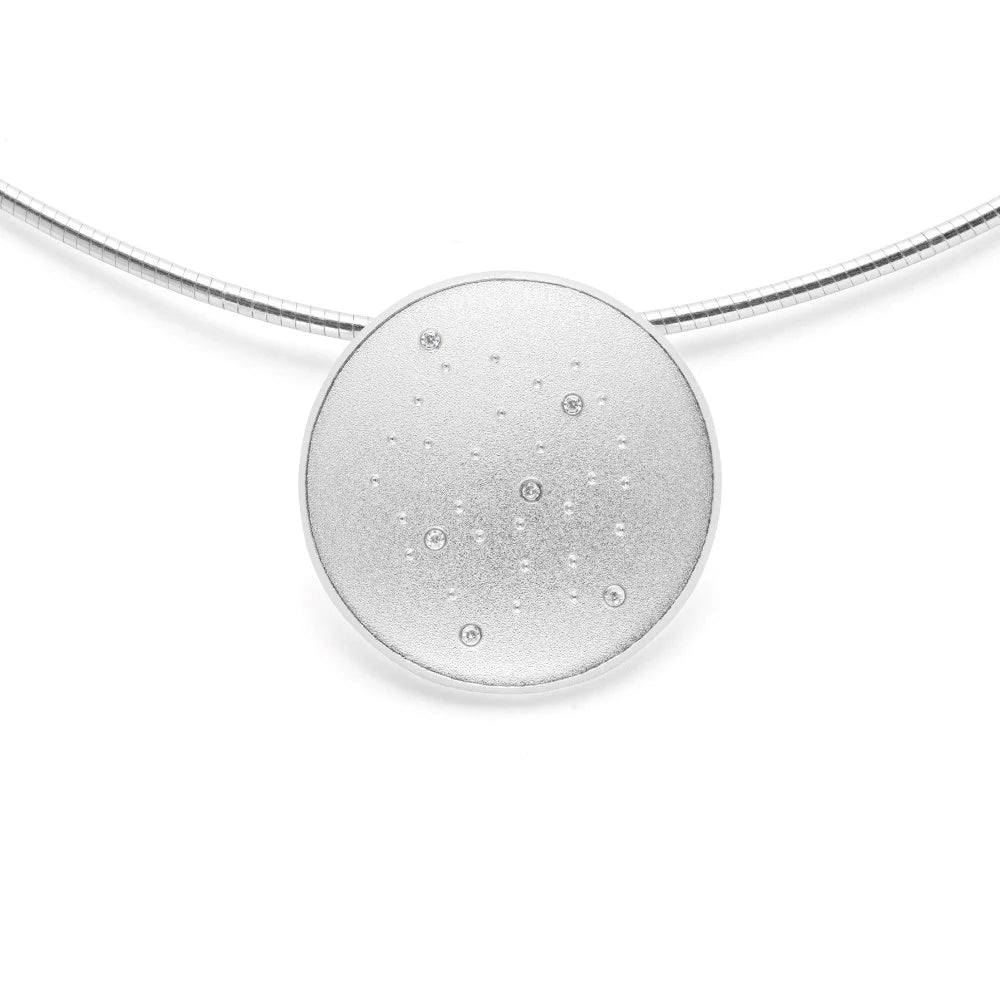 Sterling sølv Vedhæng sandblæst, brillant 0,03ct W - SI - Urma.dk