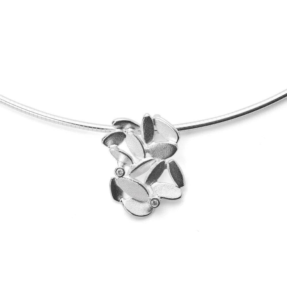 Sterling sølv Vedhæng sandblæst, dia.er 0,02ct W - SI - Urma.dk