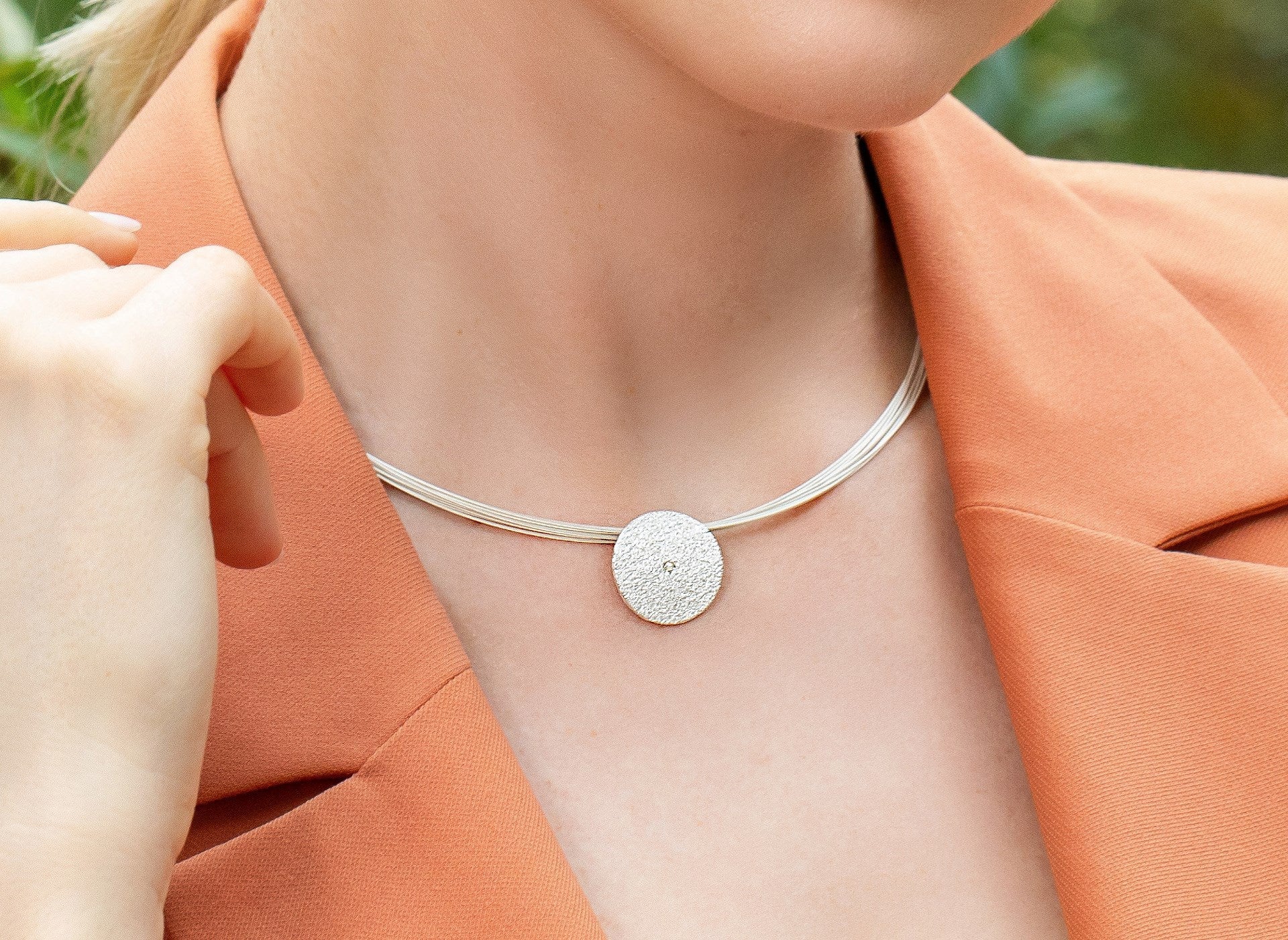 Sterling sølv Vedhæng specielt tekstureret, 0,02ct W - SI - Urma.dk