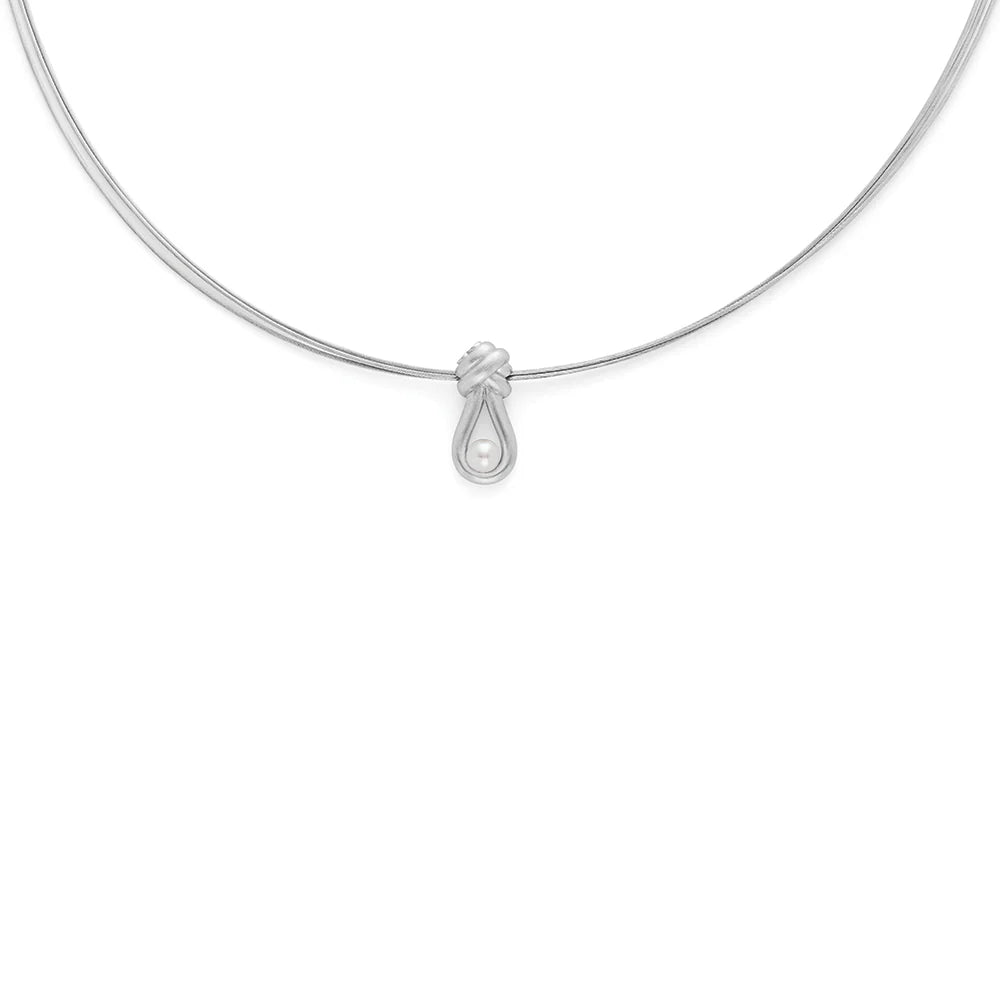 Sterling sølv vedhæng,rhodium - pl,mat,ferskvandsperle0,38ct - Urma.dk