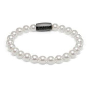  STORY armbånd med hvide perler - 17 cm